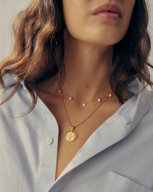 Lucy Williams Engravable Roman Arc Coin Necklace | 18ct Gold Plated Necklaces Missoma