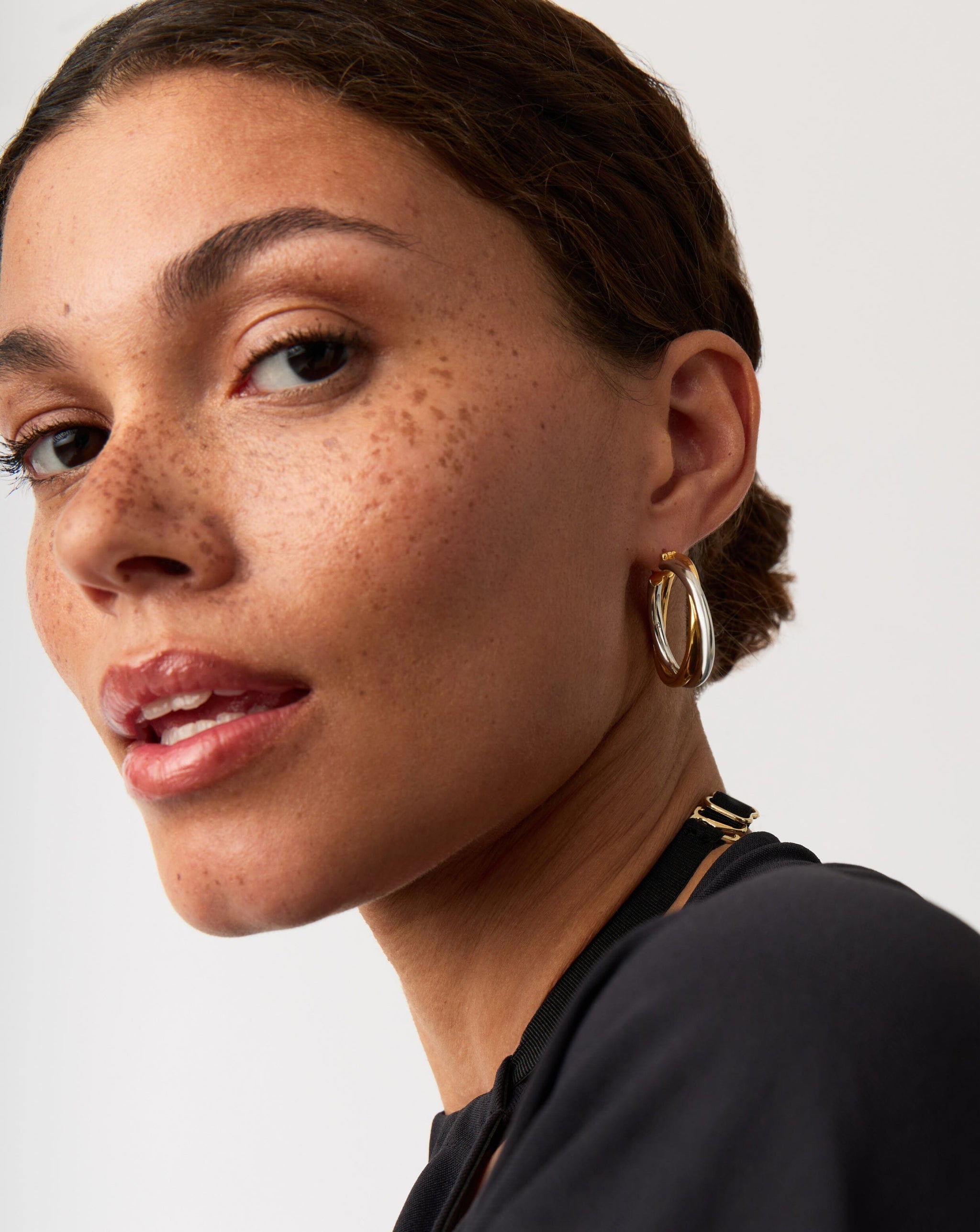 Lucy Williams Entwine Large Hoop Earrings | Mixed Metal Earrings Missoma
