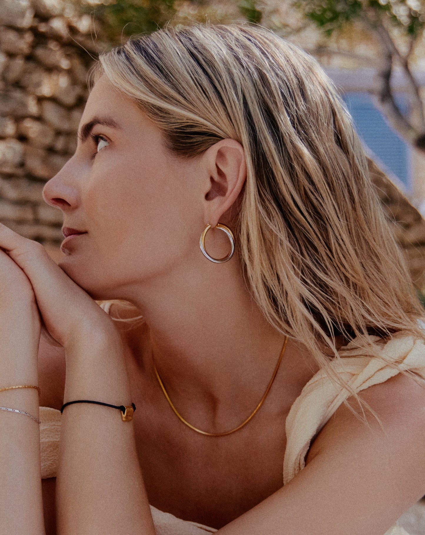 Lucy Williams Entwine Large Hoop Earrings | Mixed Metal Earrings Missoma