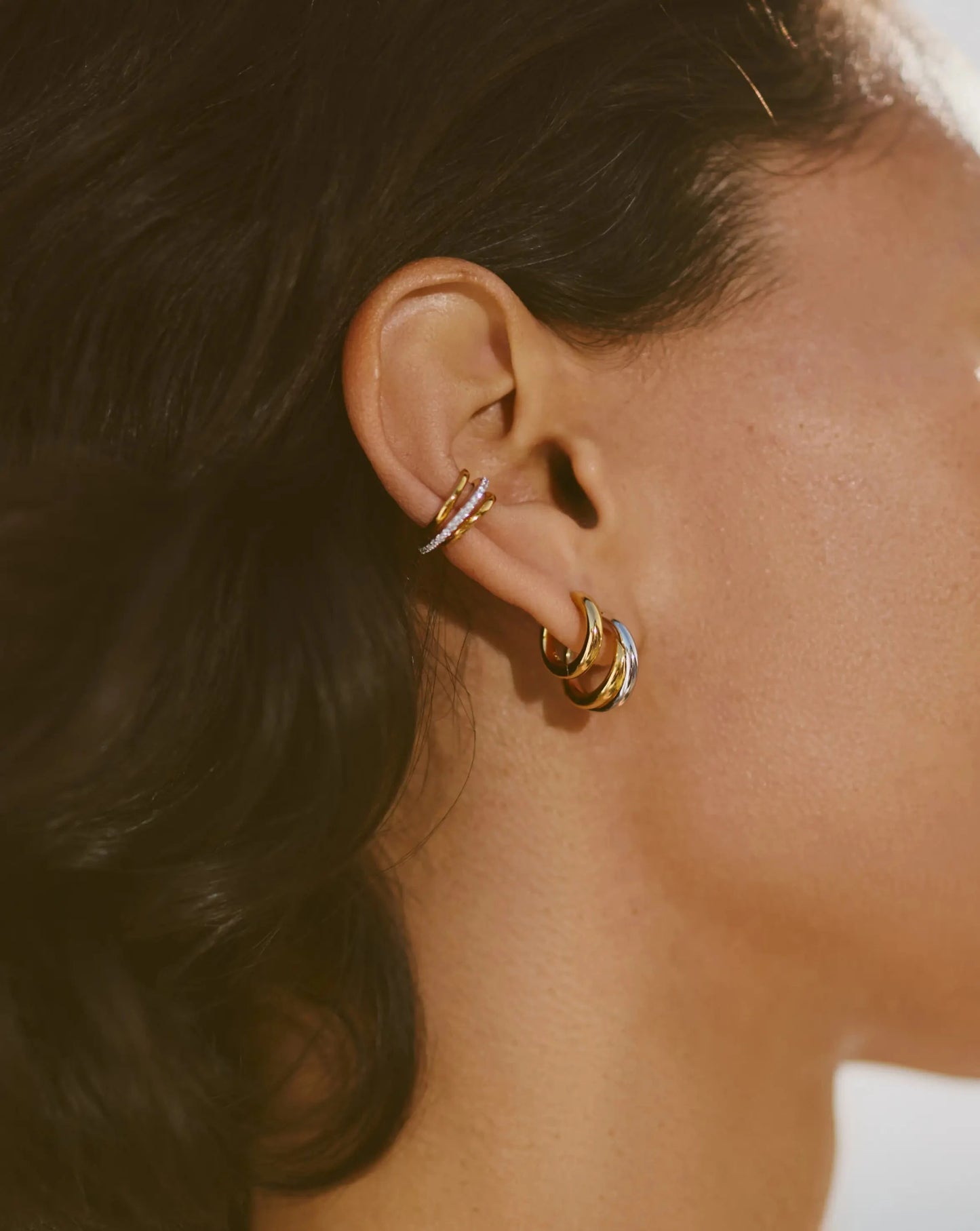 Lucy Williams Entwine Small Hoop Earrings | Mixed Metal Earrings Missoma