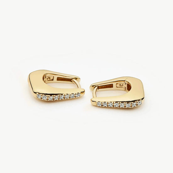 Lucy Williams Fine Diamond Arco Huggies | 14ct Solid Gold Earrings Missoma