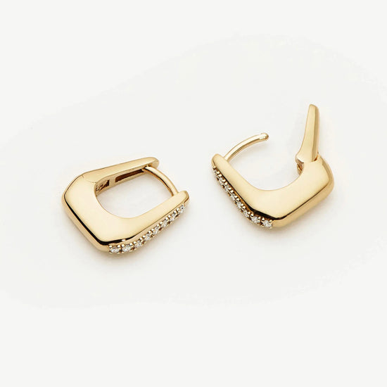 Lucy Williams Fine Diamond Arco Huggies | 14ct Yellow Gold Earrings Missoma