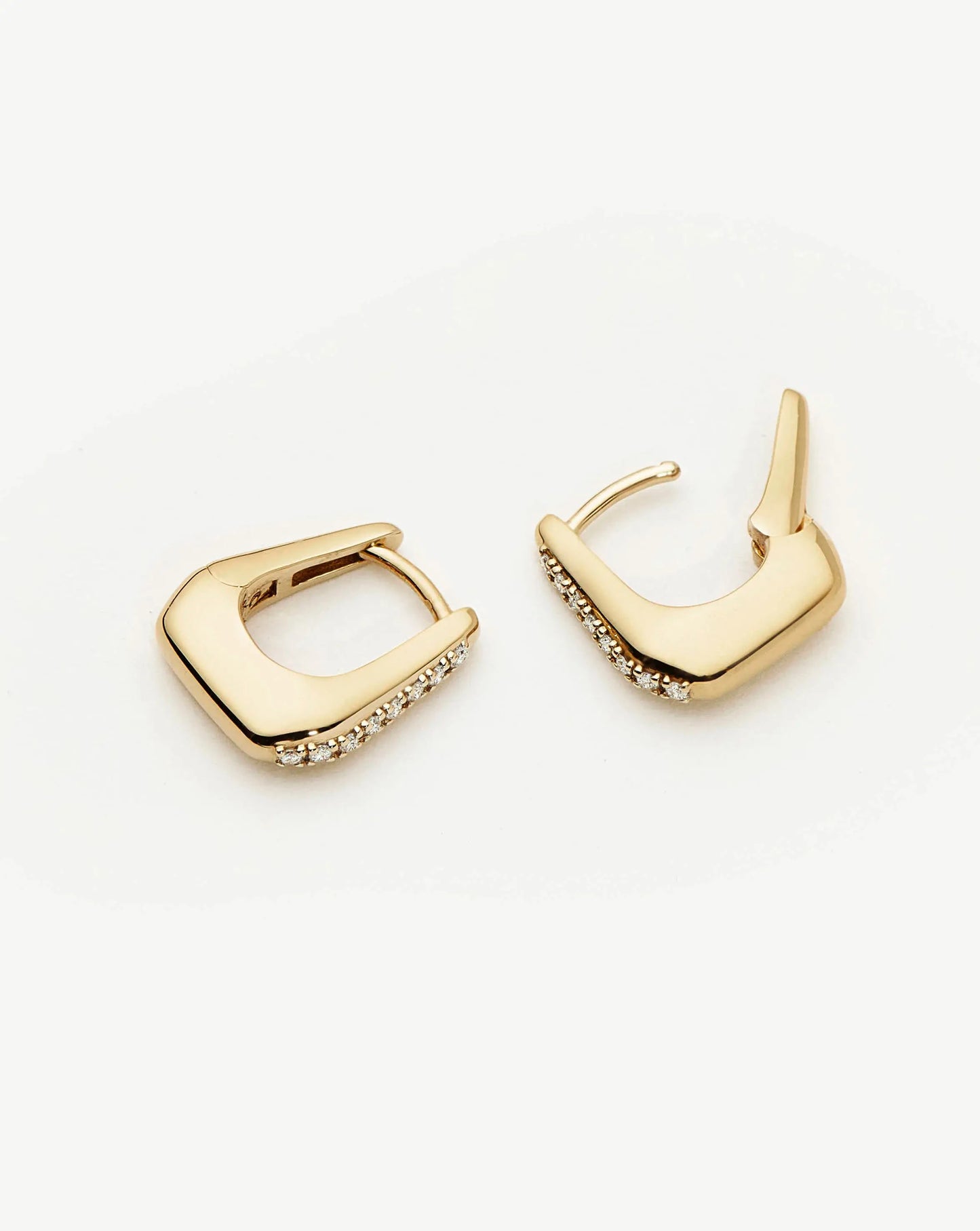 Lucy Williams Fine Diamond Arco Huggies | 14ct Yellow Gold Earrings Missoma