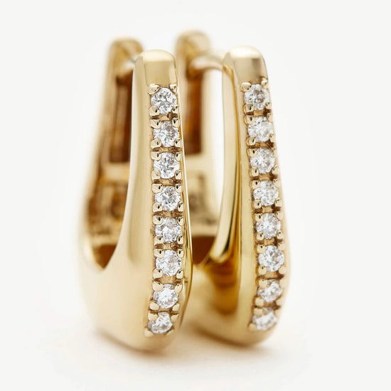 Lucy Williams Fine Diamond Arco Huggies | 14ct Yellow Gold Earrings Missoma