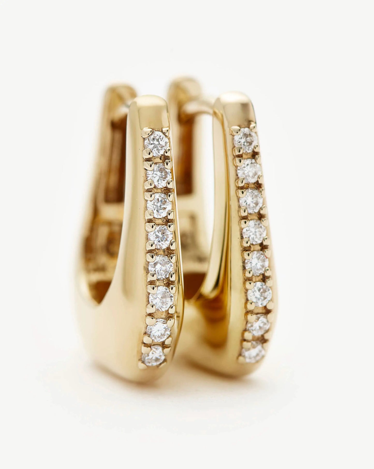Lucy Williams Fine Diamond Arco Huggies | 14ct Yellow Gold Earrings Missoma