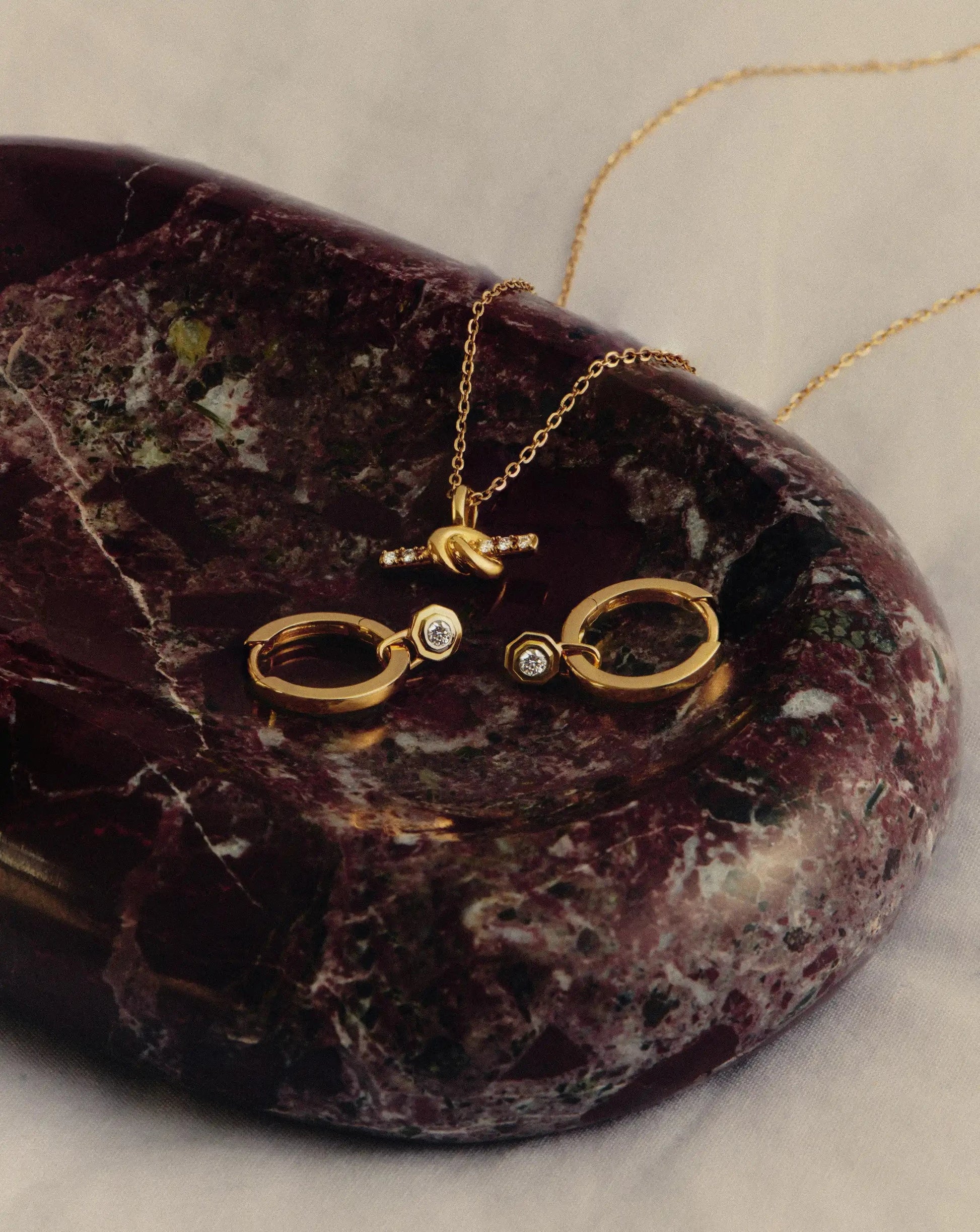 Lucy Williams Fine Diamond Drop Huggies | 14ct Solid Gold Earrings Missoma