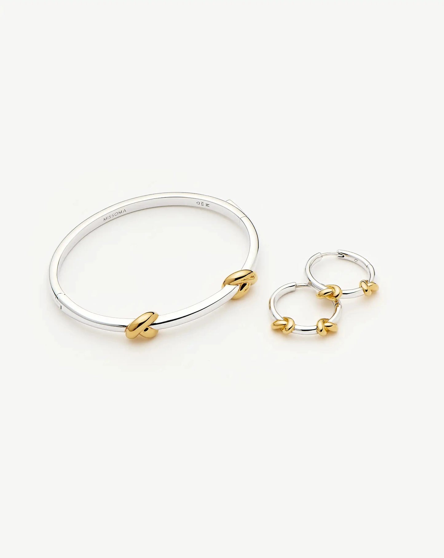 Lucy Williams Knot Hinged Bangle & Hoops Set | Mixed Metal Layering Sets Missoma