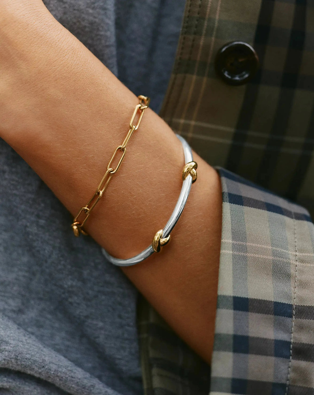 Lucy Williams Knot Hinged Bangle | Mixed Metal Bracelets Missoma
