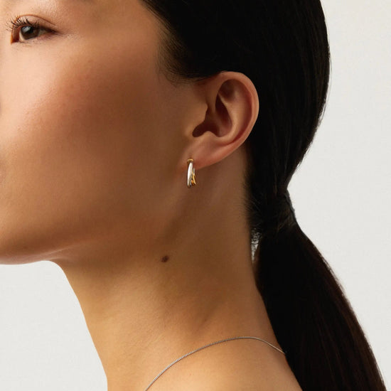 Lucy Williams Knot T-Bar Necklace & Entwine Earrings Set | Mixed Metal Earrings Missoma