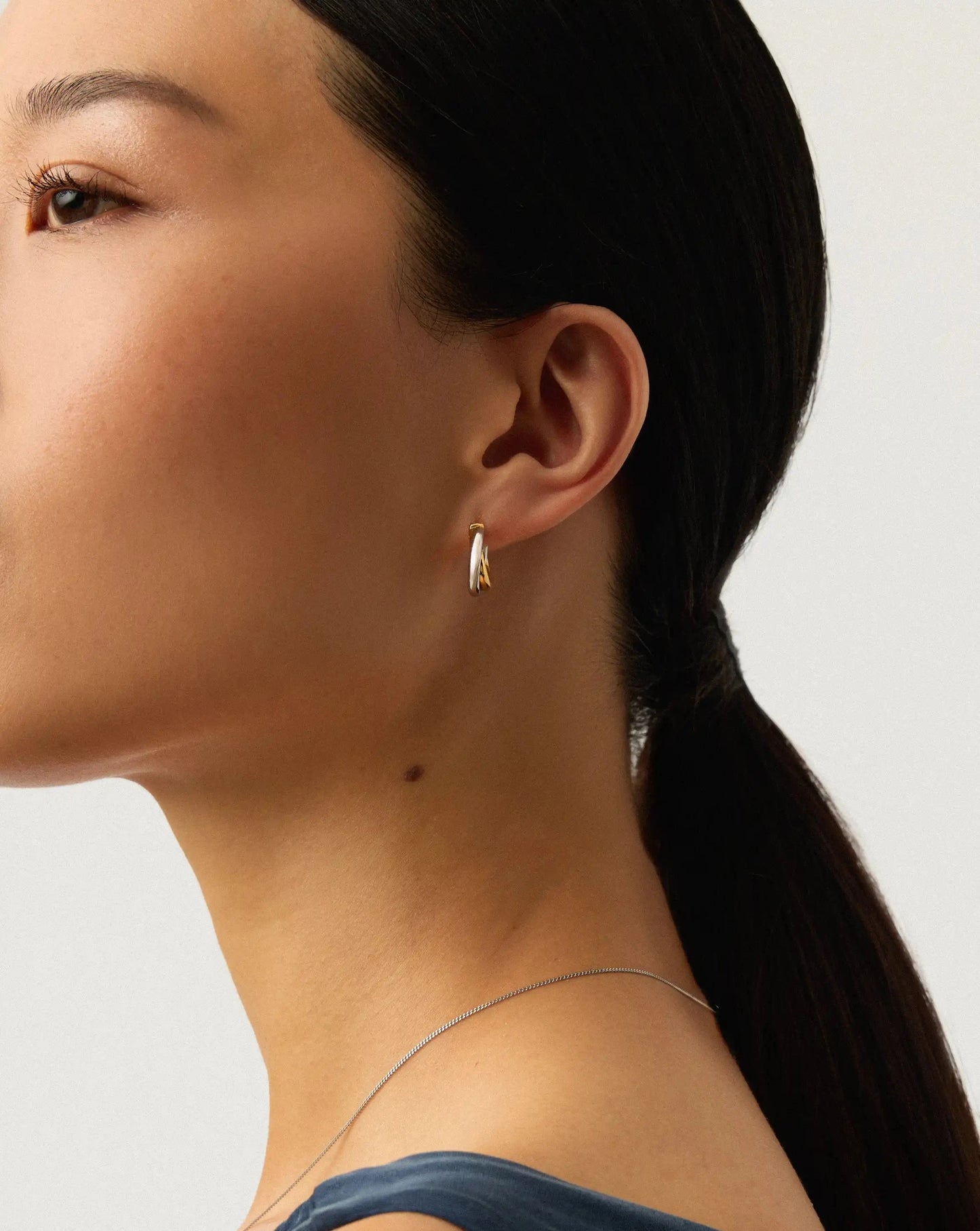 Lucy Williams Knot T-Bar Necklace & Entwine Earrings Set | Mixed Metal Earrings Missoma