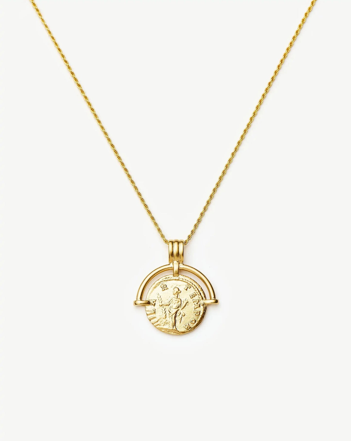 Lucy Williams Long Engravable Roman Arc Coin Necklace Necklaces Missoma