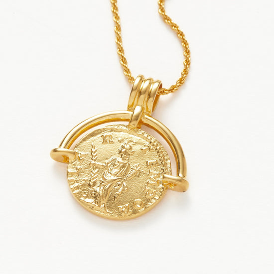 Lucy Williams Medium Engravable Roman Arc Coin Necklace | 18ct Gold Plated Necklaces Missoma