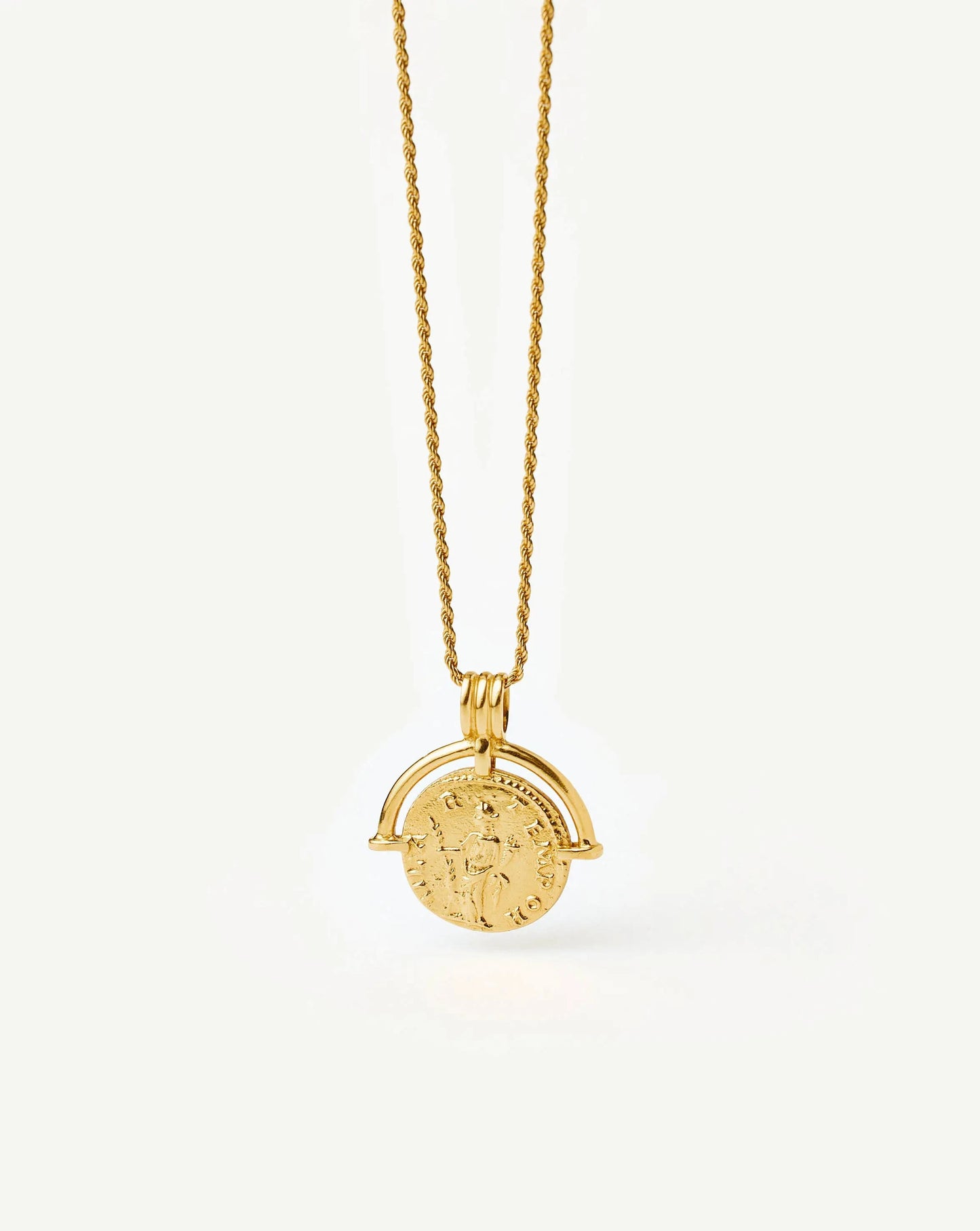 Lucy Williams Medium Engravable Roman Arc Coin Necklace | 18ct Gold Plated Necklaces Missoma