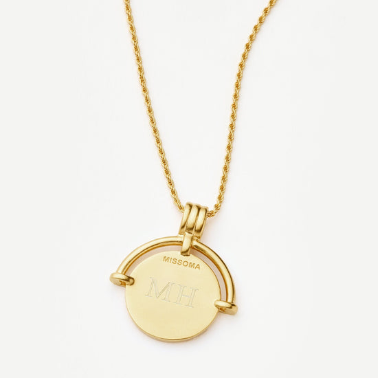 Lucy Williams Medium Engravable Roman Arc Coin Necklace | 18ct Gold Plated Necklaces Missoma