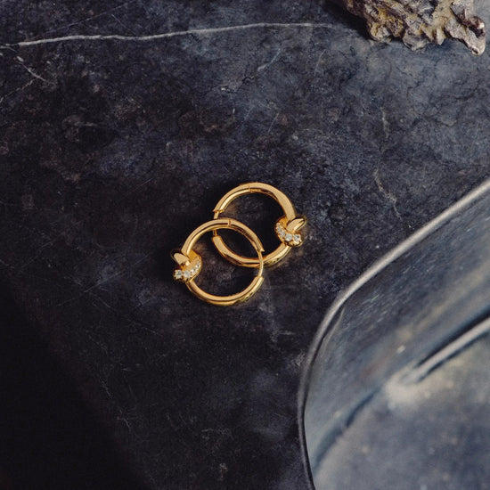 Lucy Williams Pavé Knot Small Hoop Earrings | 18ct Gold Plated Earrings Missoma