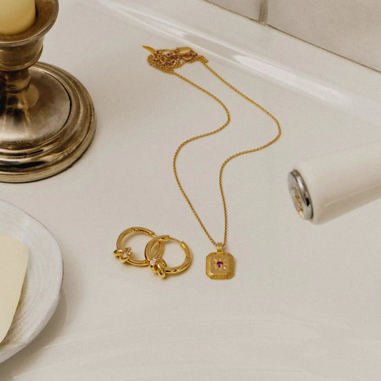 Lucy Williams Pavé Knot Small Hoop Earrings | 18ct Gold Plated Earrings Missoma