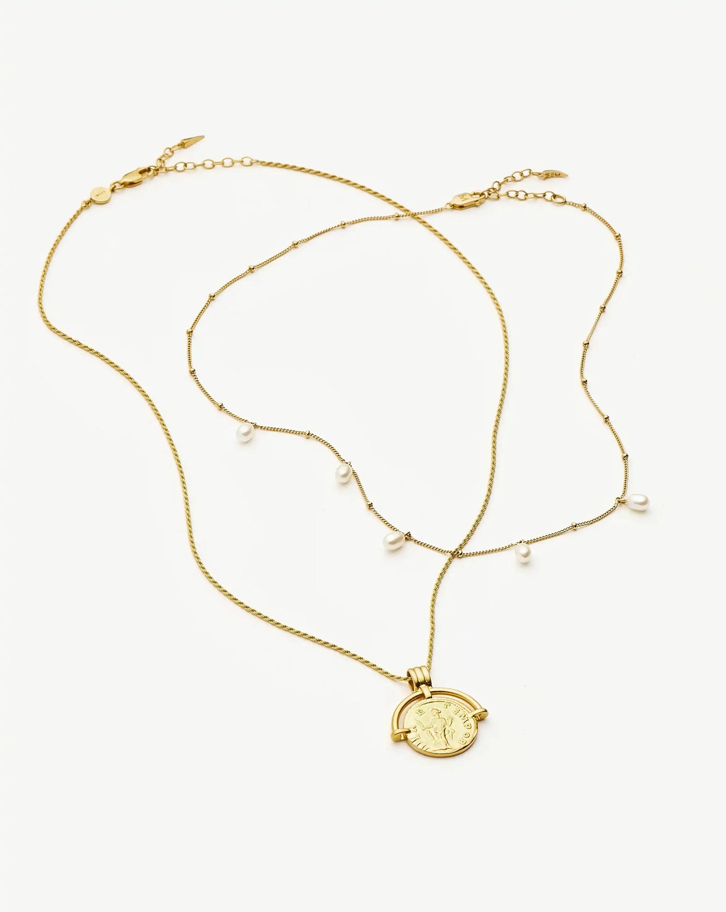 Lucy Williams Roman Arc & Pearl Necklace Set | 18ct Gold Vermeil-18ct Gold Plated/Pearl Necklaces Missoma