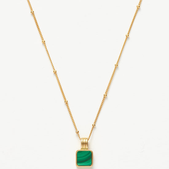 Lucy Williams Square Malachite Necklace | 18ct Gold Plated Vermeil/Malachite Necklaces Missoma