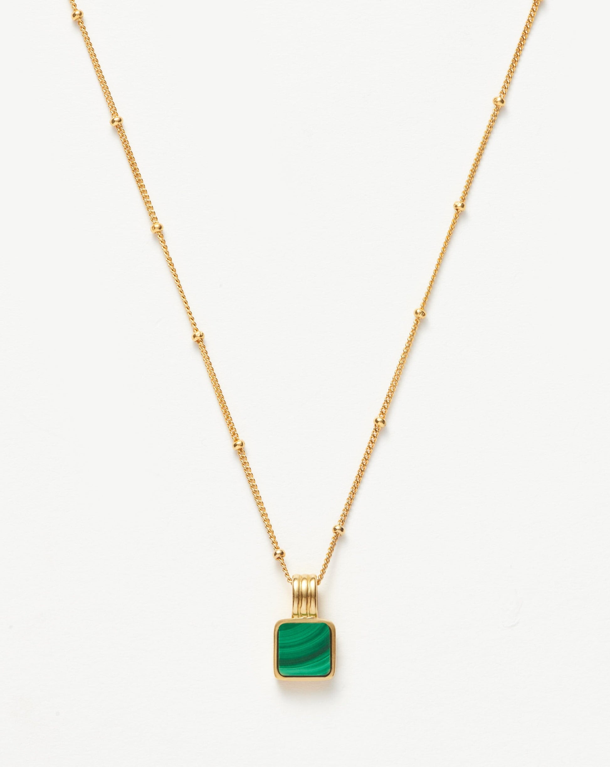 Lucy Williams Square Malachite Necklace | 18ct Gold Plated Vermeil/Malachite Necklaces Missoma