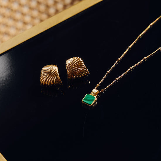 Lucy Williams Square Malachite Necklace | 18ct Gold Vermeil/Malachite Necklaces Missoma