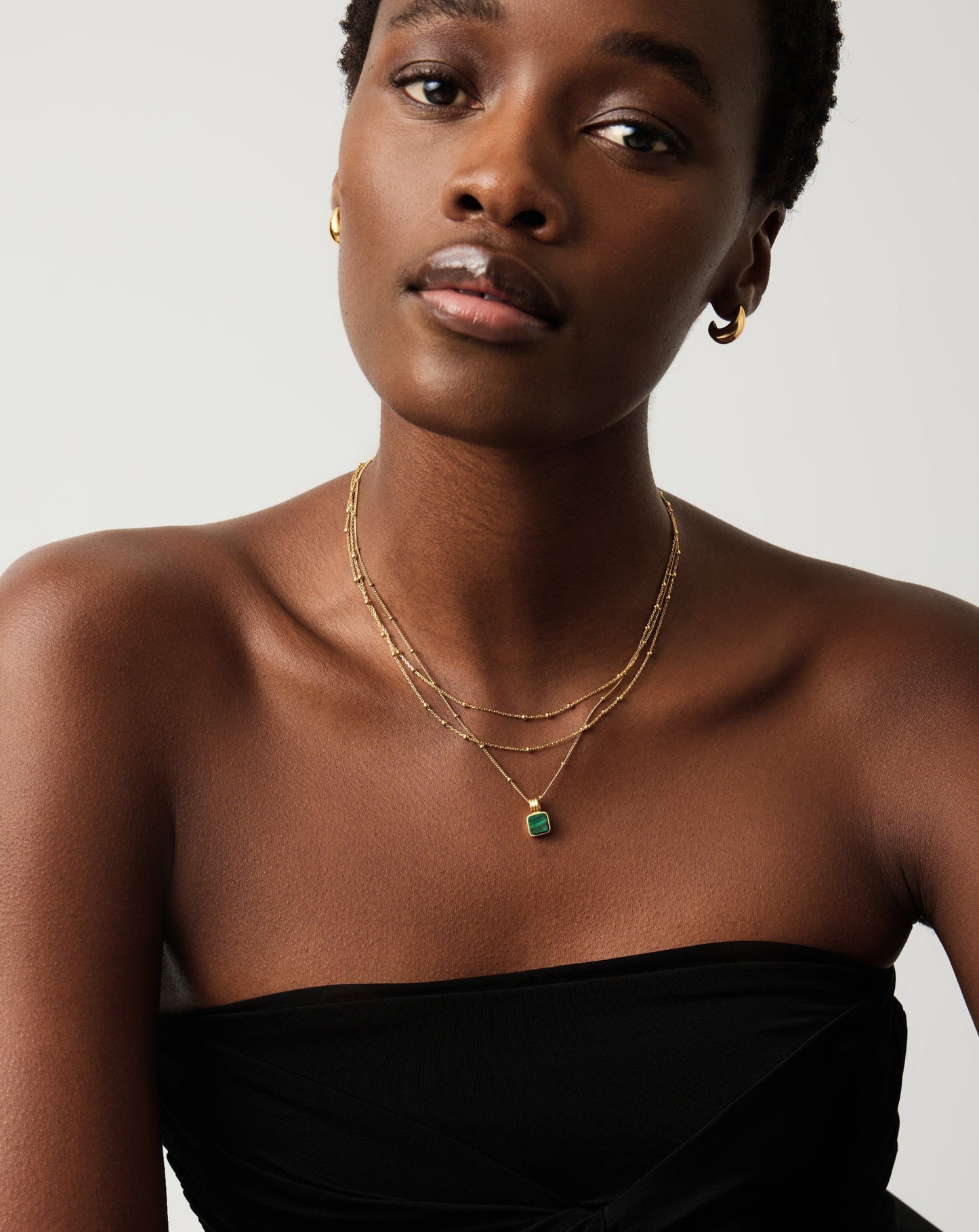 Lucy Williams Square Malachite Necklace | 18ct Gold Vermeil/Malachite Necklaces Missoma