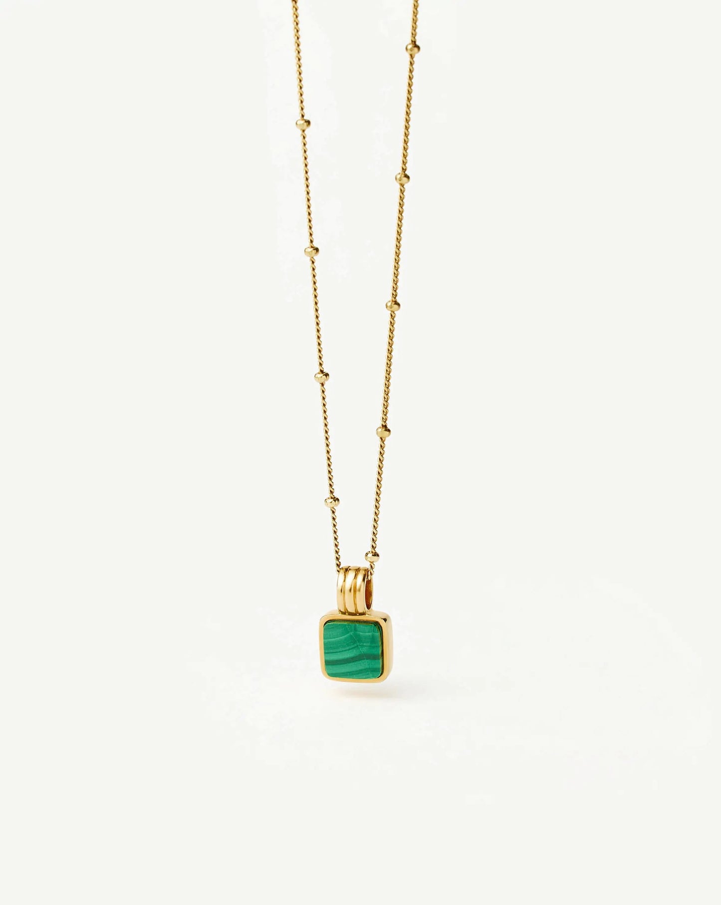Lucy Williams Square Malachite Necklace | 18ct Gold Vermeil/Malachite Necklaces Missoma