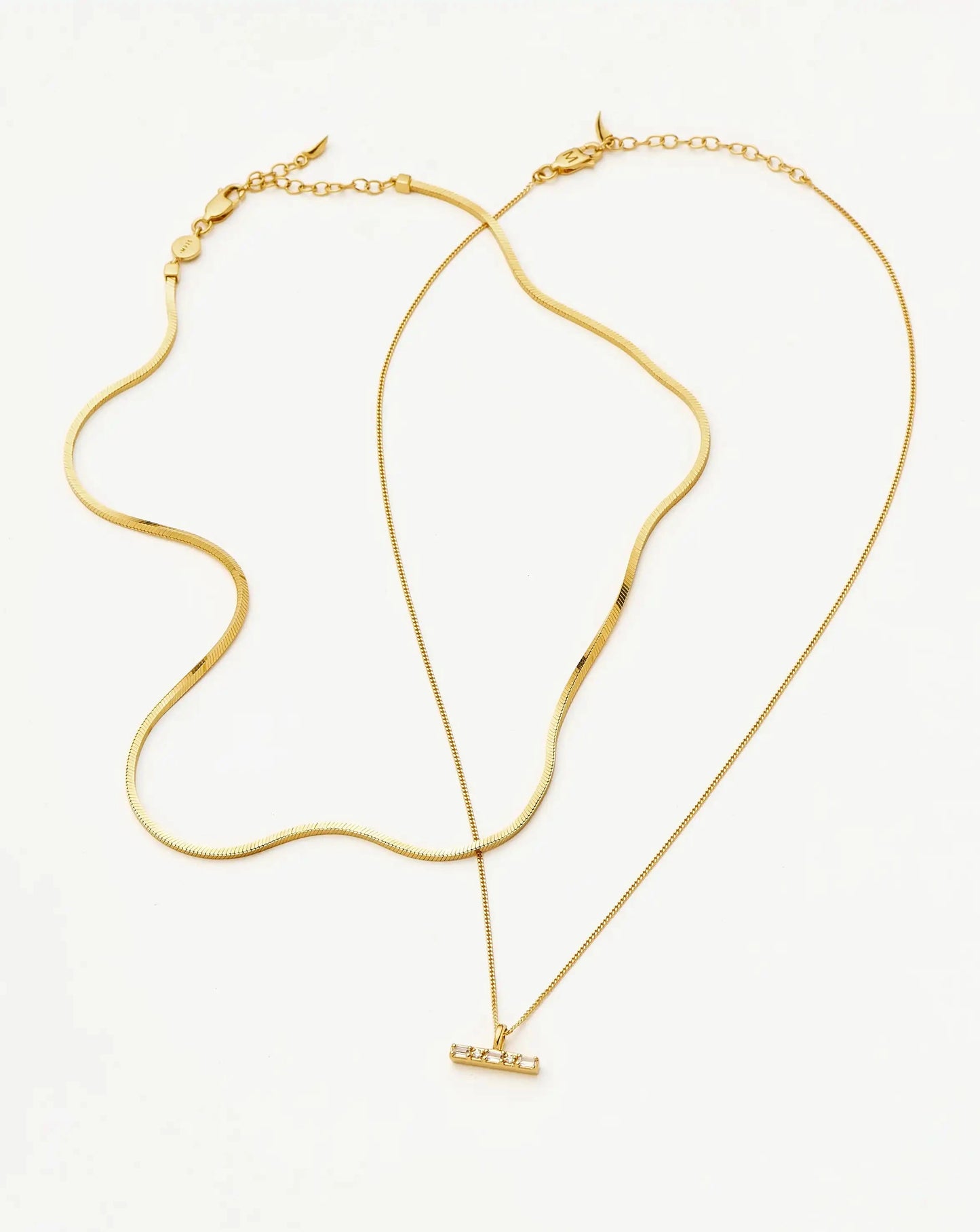 Lucy Williams Square Snake & T-Bar Necklace Set | 18ct Gold Vermeil Necklaces Missoma