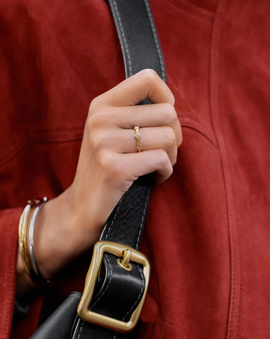 Lucy Williams Stackable Tennis Ring | 18ct Gold Plated Rings Missoma