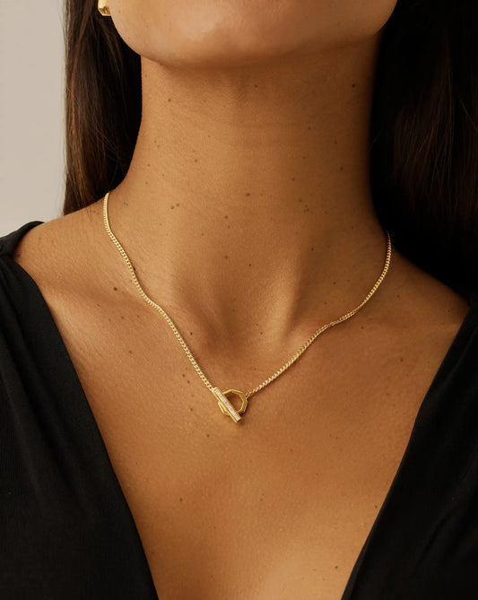 Lucy Williams T-Bar Hex Pendant Necklace | 18ct Gold Plated Necklaces Missoma