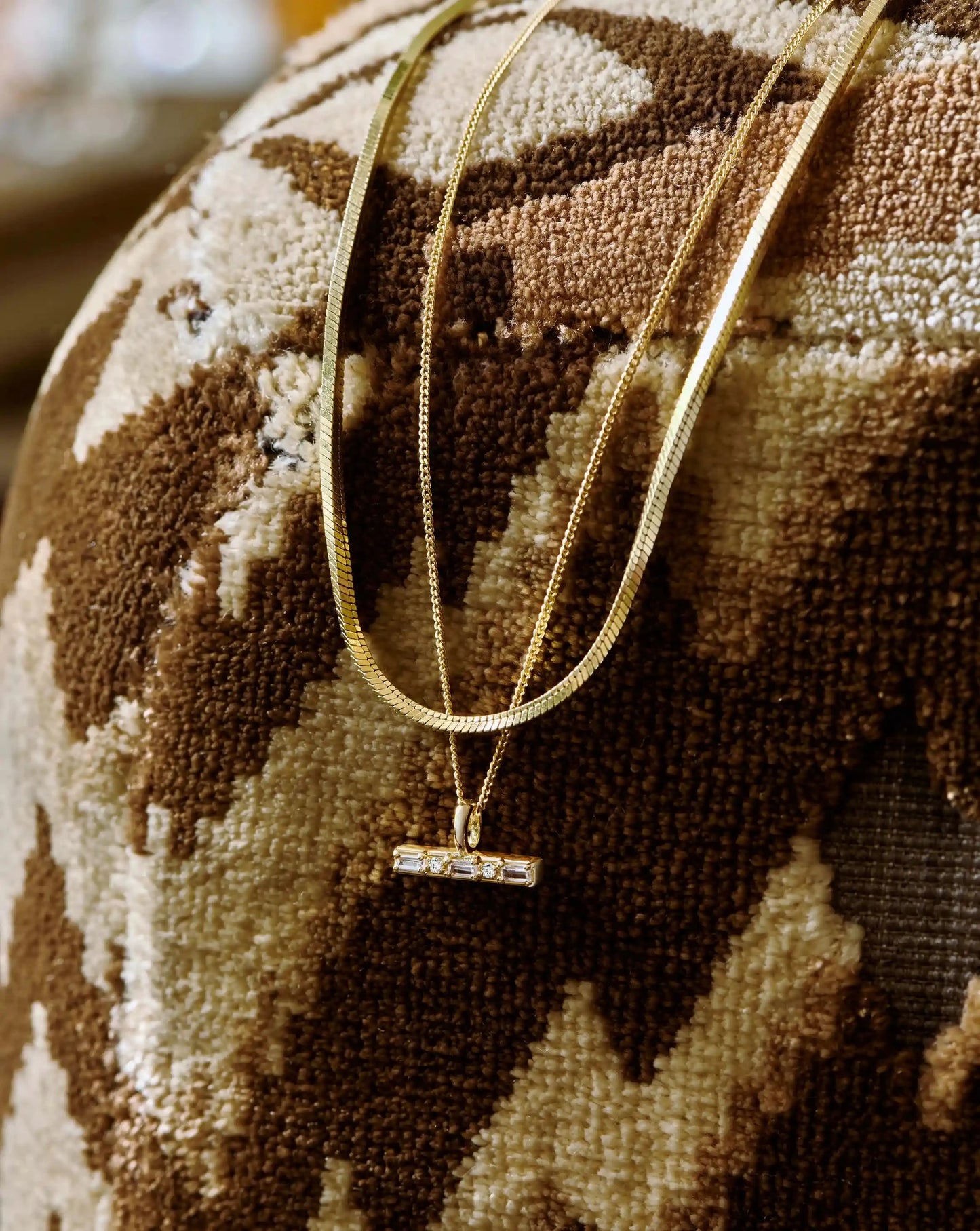 Lucy Williams T-Bar Stone Pendant Necklace | 18ct Gold Vermeil Necklaces Missoma