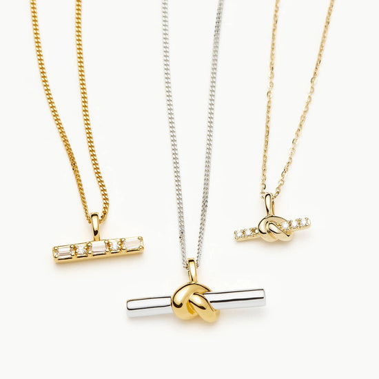 Lucy Williams T-Bar Stone Pendant Necklace | 18ct Gold Vermeil Necklaces Missoma