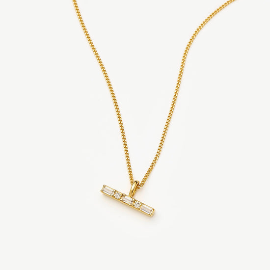 Lucy Williams T-Bar Stone Pendant Necklace | 18ct Gold Vermeil Necklaces Missoma