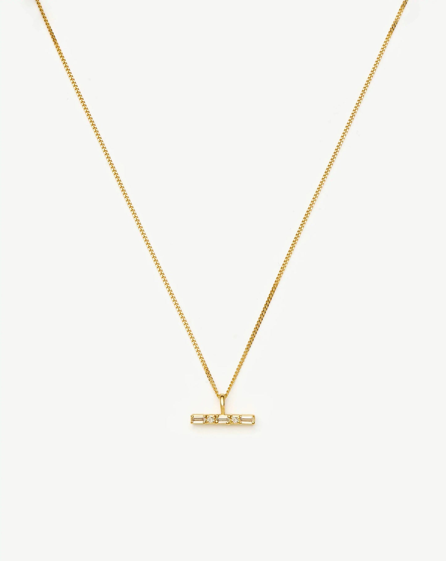 Lucy Williams T-Bar Stone Pendant Necklace | 18ct Gold Vermeil Necklaces Missoma