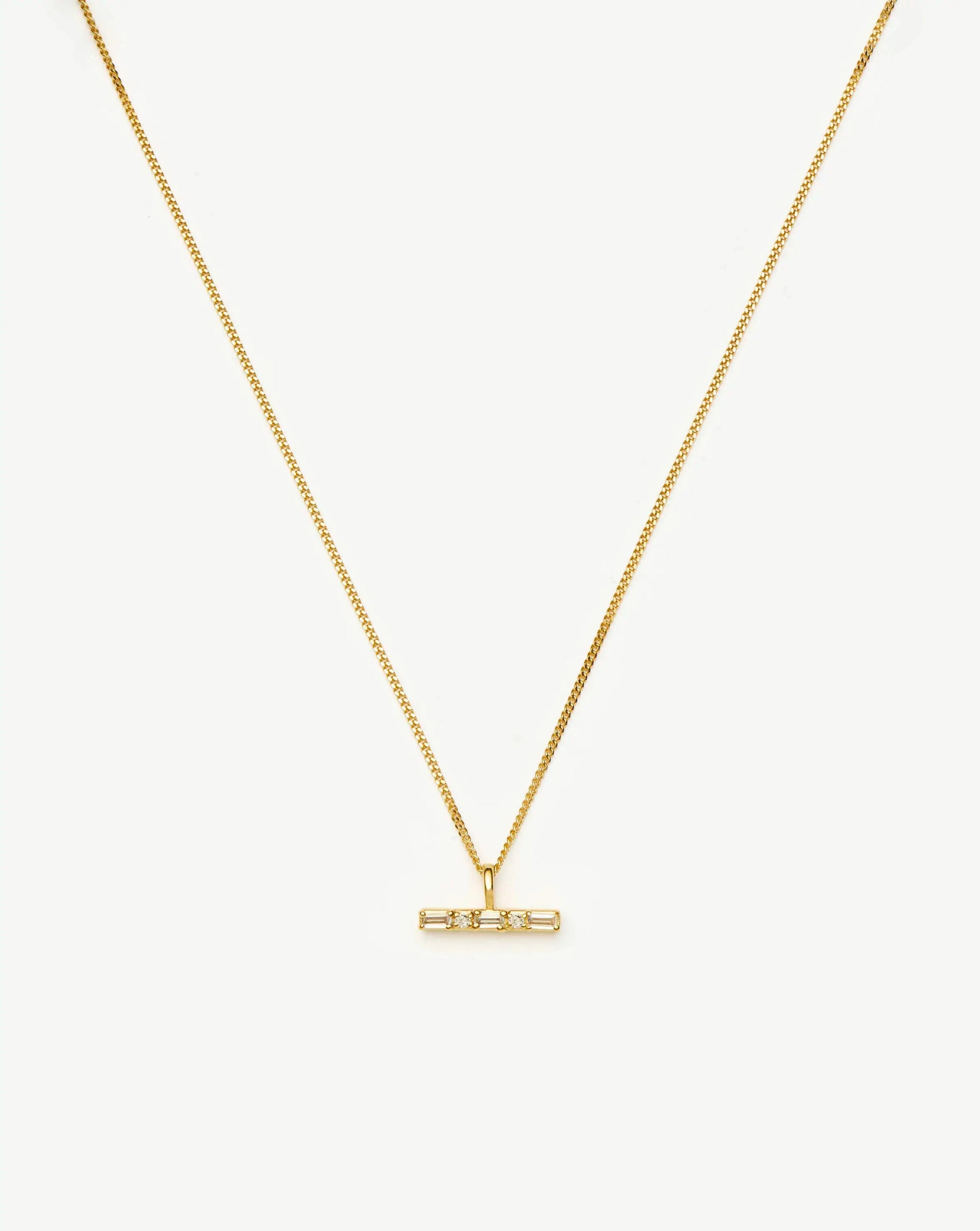 Lucy Williams T-Bar Stone Pendant Necklace | 18ct Gold Vermeil Necklaces Missoma