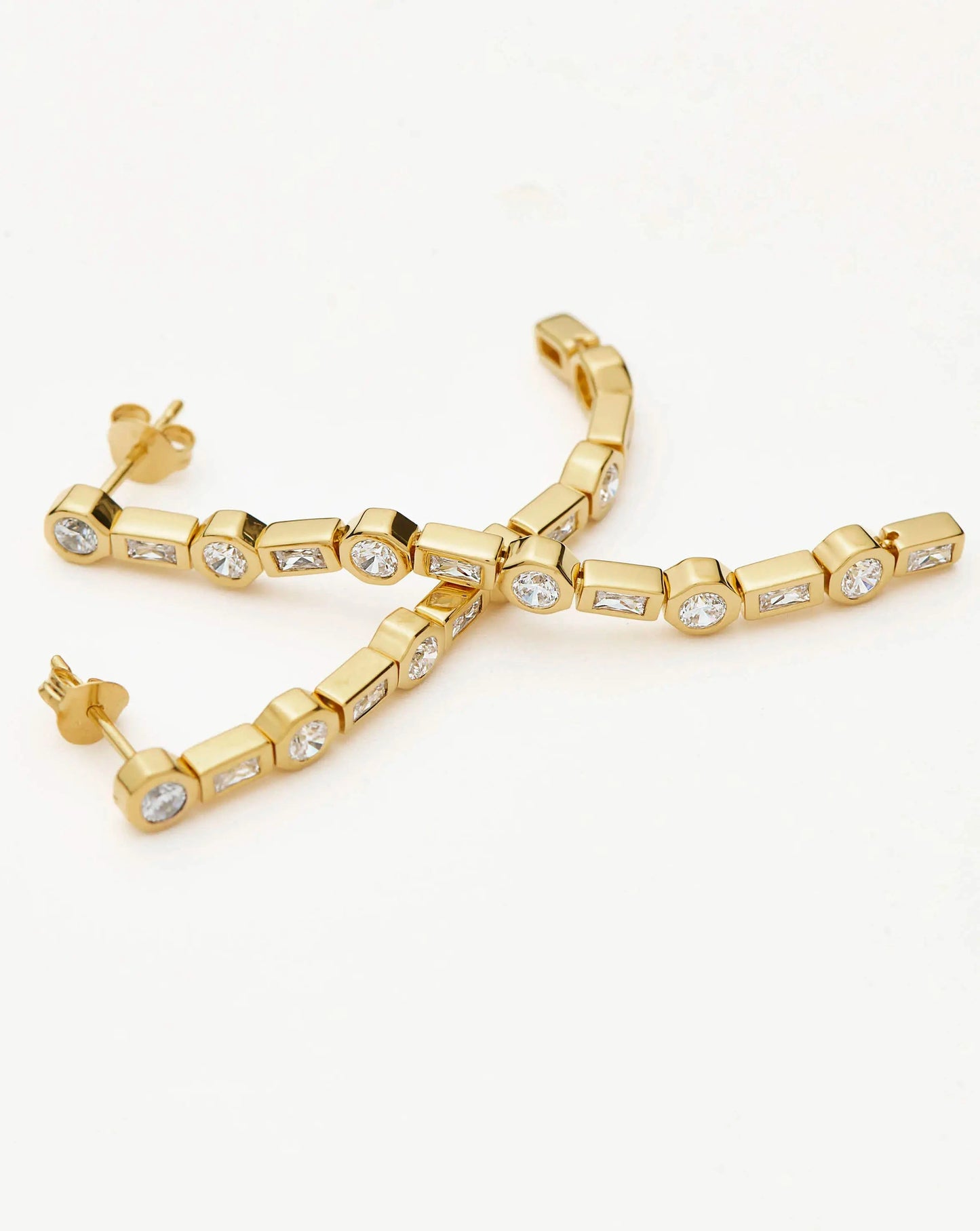 Lucy Williams Tennis Large Drop Earrings | 18ct Gold Vermeil Earrings Missoma