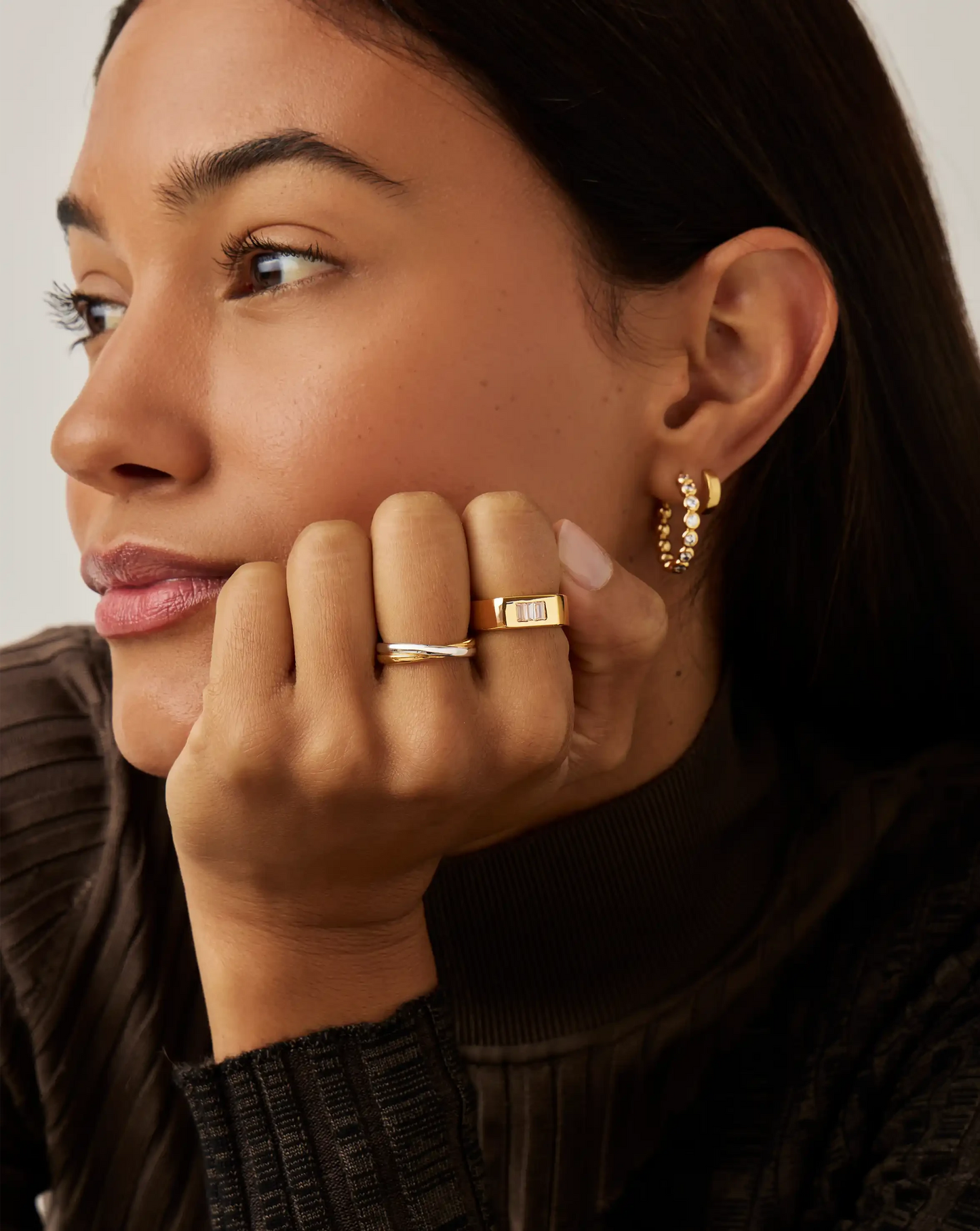 Lucy Williams Triple Stone Chunky Ring | 18ct Gold Plated Rings Missoma