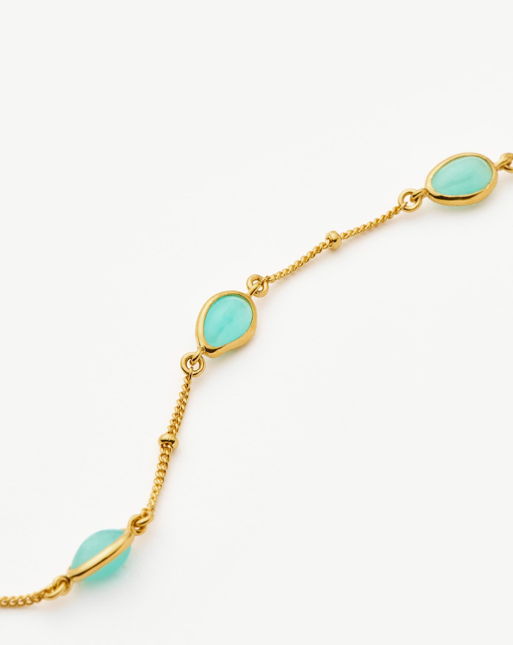 Magma Gemstone Charm Bracelet | 18ct Gold Vermeil/Amazonite Bracelets Missoma