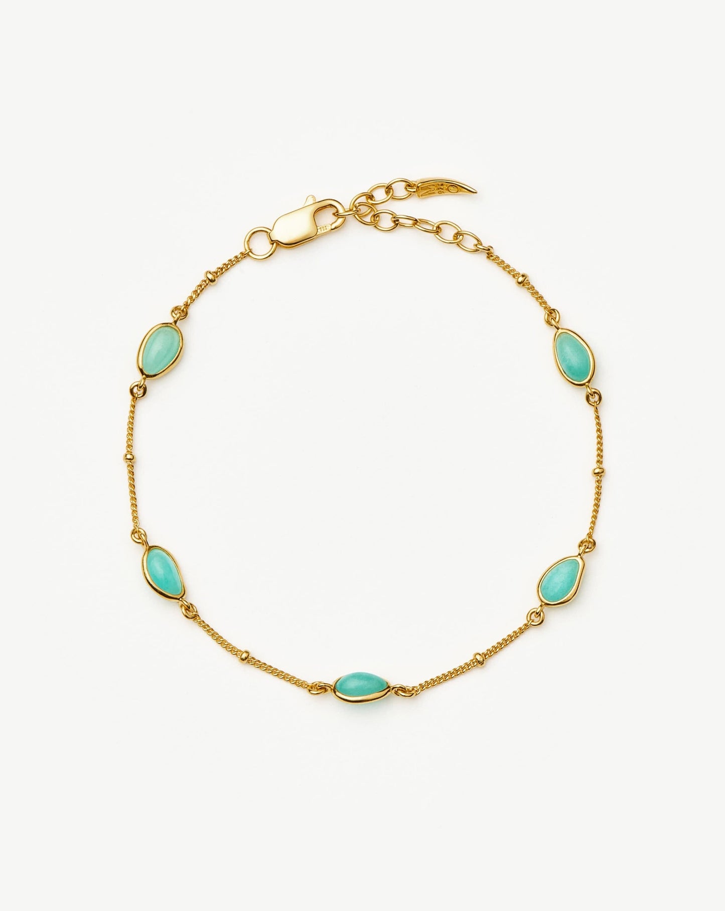 Magma Gemstone Charm Bracelet | 18ct Gold Vermeil/Amazonite Bracelets Missoma