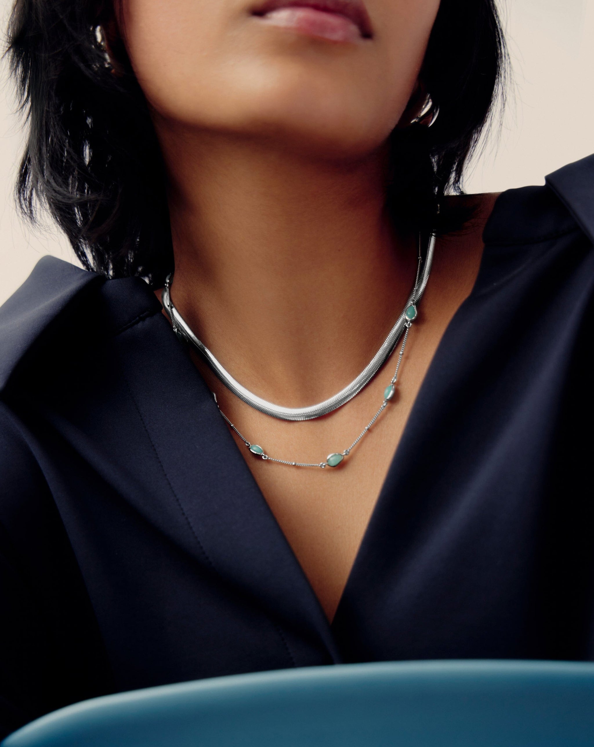 Magma Gemstone Charm Choker | Sterling Silver/Amazonite Necklaces Missoma