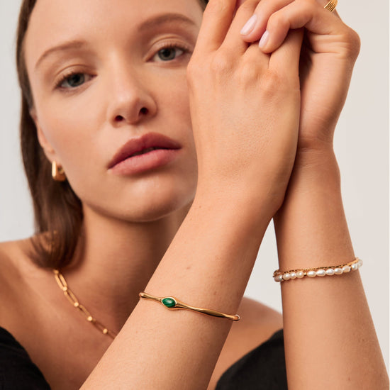 Magma Gemstone Cuff Bracelet | 18ct Recycled Gold Plating On Brass Bracelets Missoma