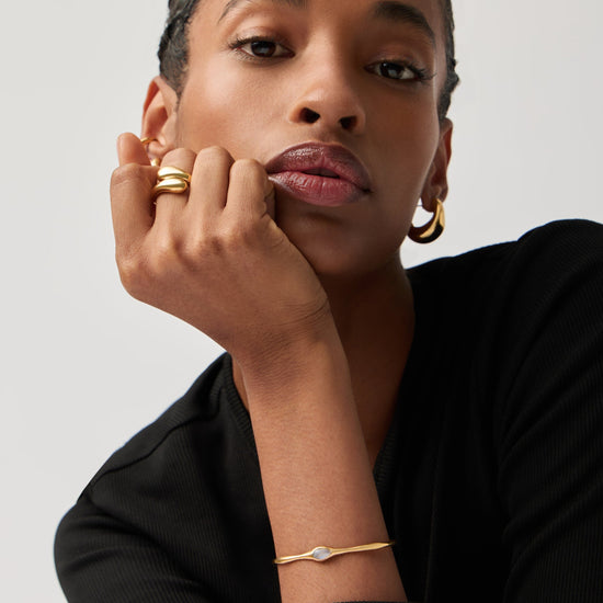 Magma Gemstone Cuff Bracelet | 18ct Recycled Gold Vermeil on Recycled Sterling Silver Bracelets Missoma