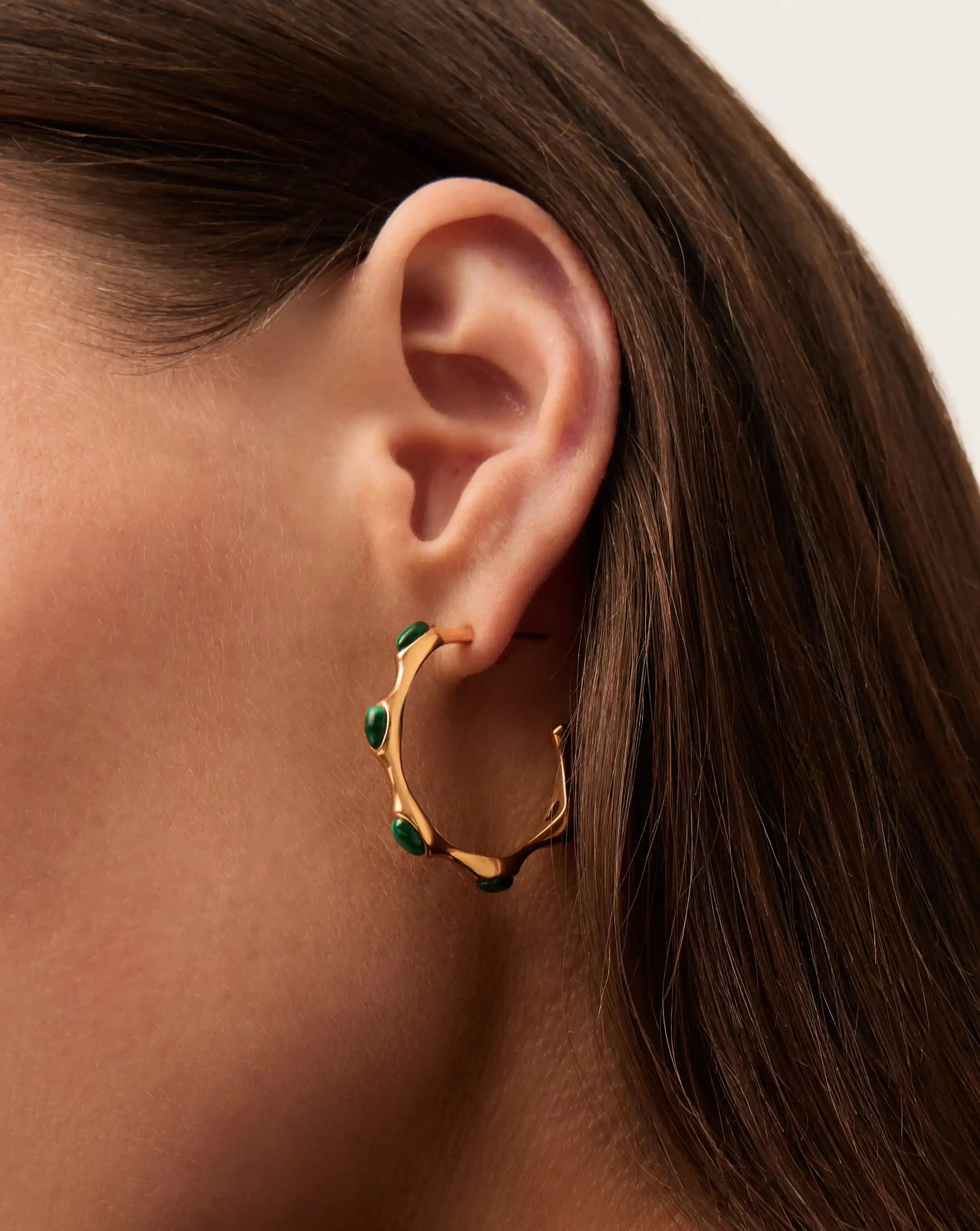 Magma Gemstone Medium Hoop Earrings | 18ct Recycled Gold Plated on Brass Earrings Missoma