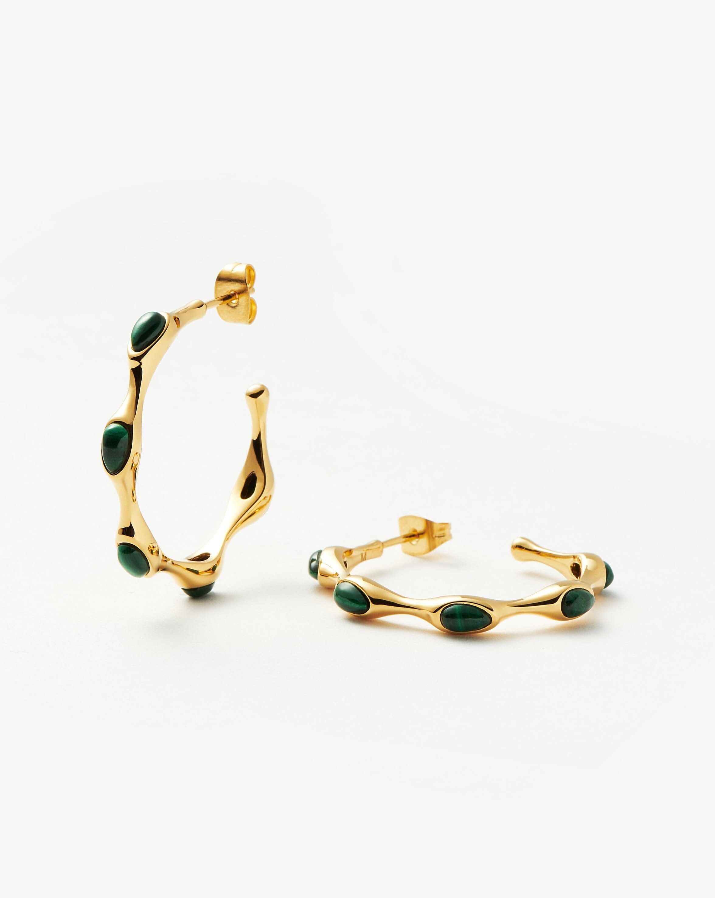 Magma Gemstone Medium Hoop Earrings | 18ct Recycled Gold Plated on Brass Earrings Missoma 