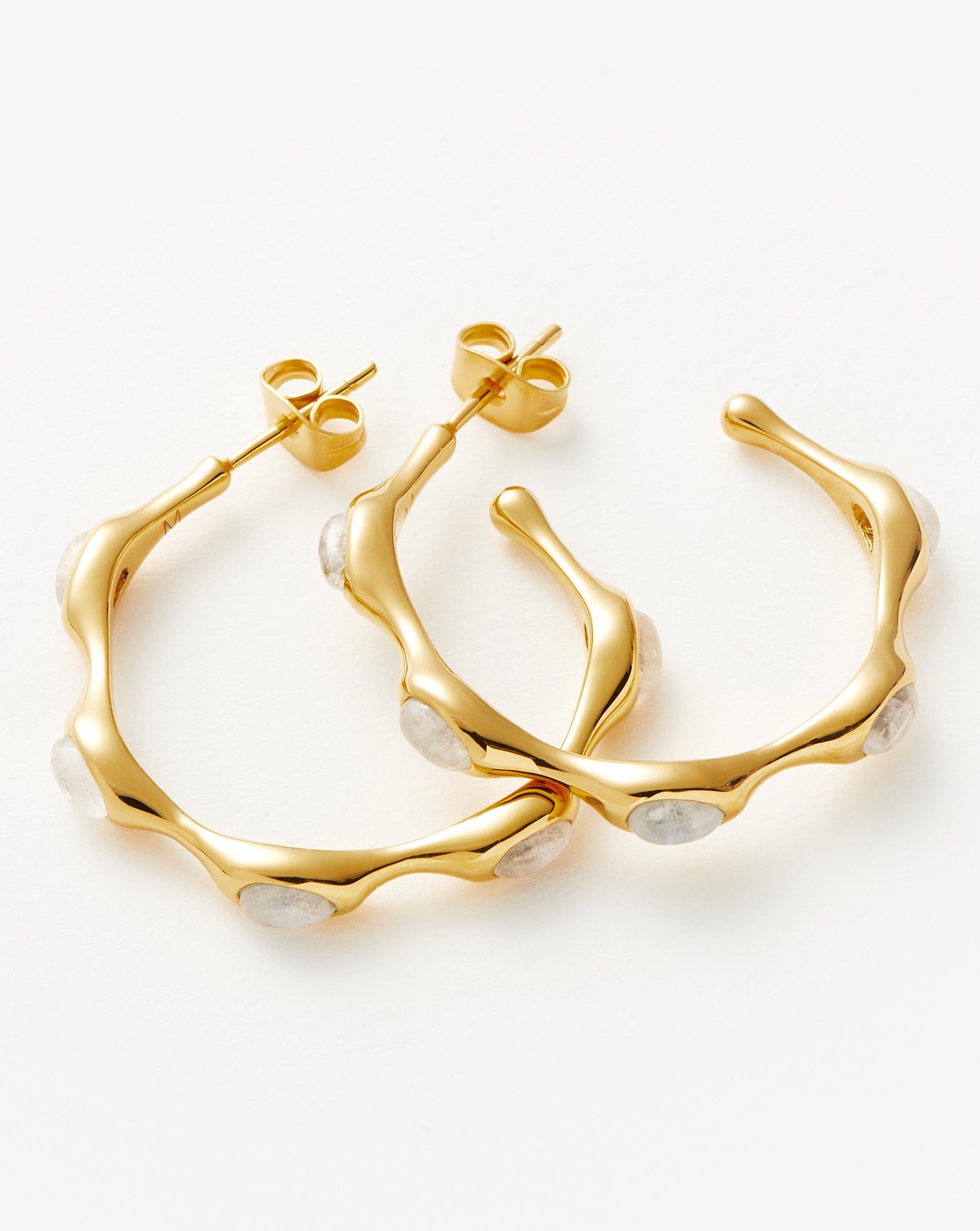 Magma Gemstone Medium Hoop Earrings | 18ct Recycled Gold Vermeil on Recycled Sterling Silver Earrings Missoma 