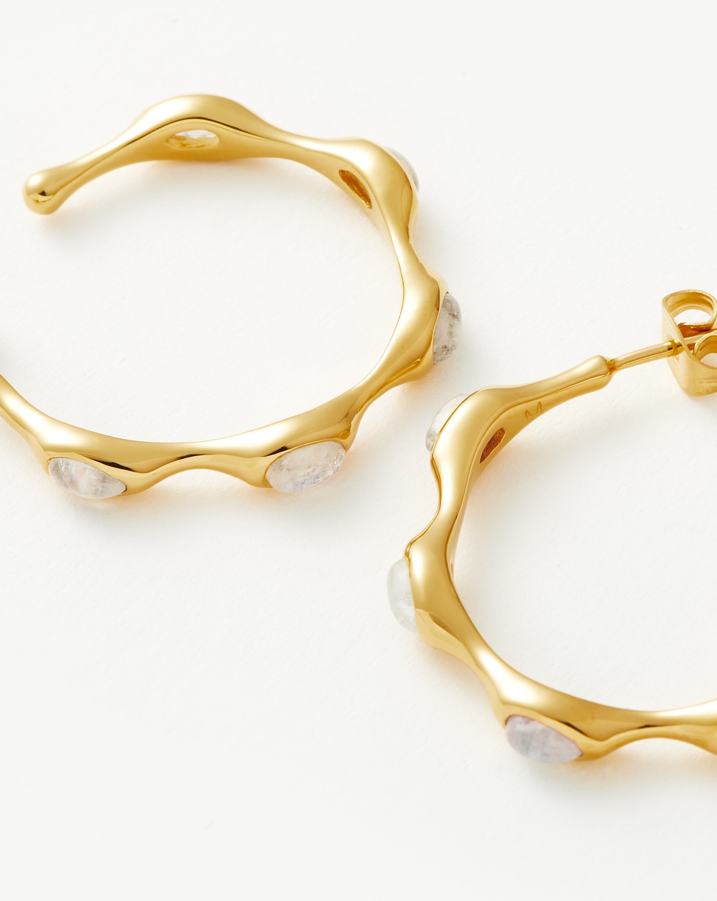 Magma Gemstone Medium Hoop Earrings | 18ct Recycled Gold Vermeil on Recycled Sterling Silver Earrings Missoma 