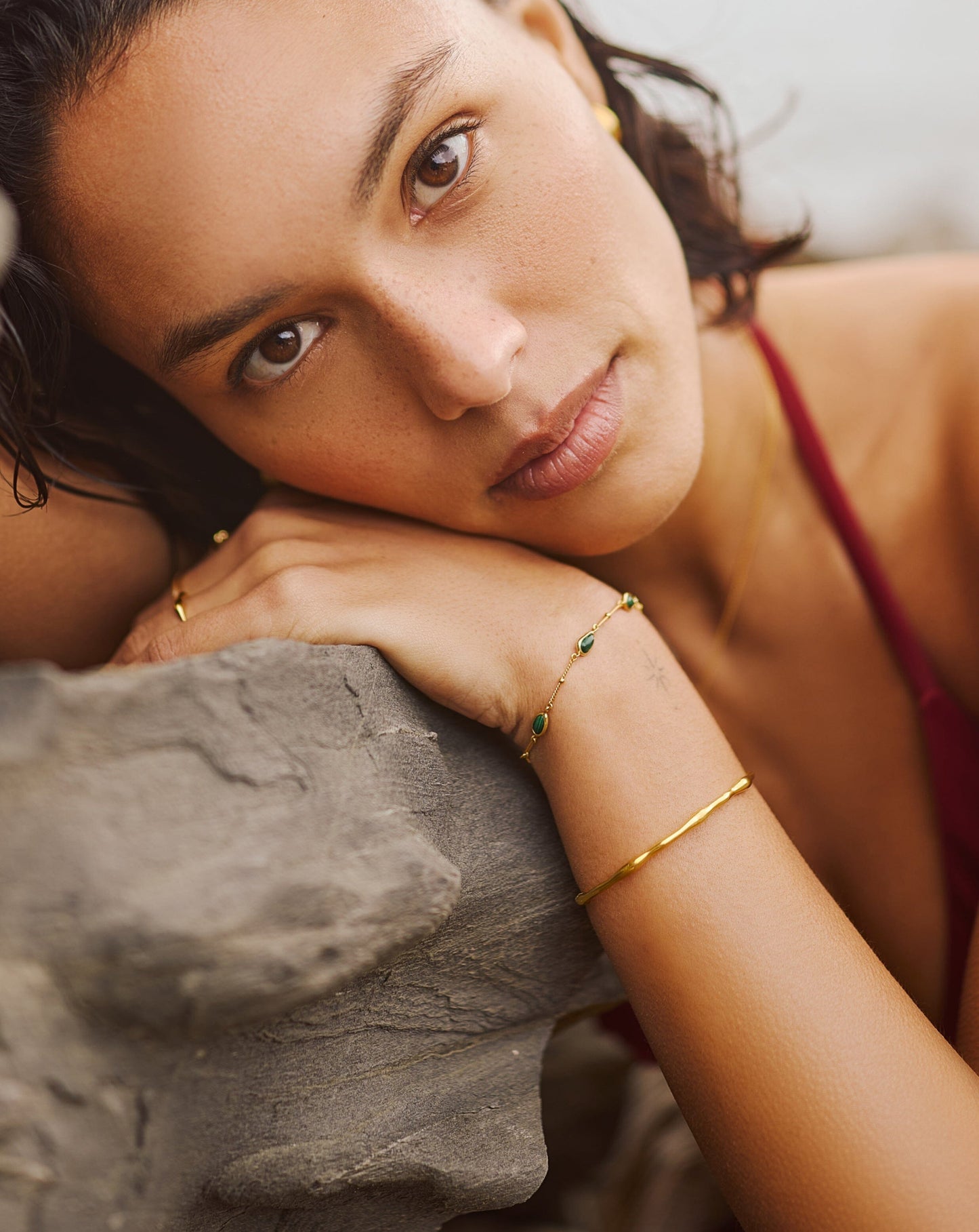 Magma Gemstone & Molten Cuff Bracelet Set | 18ct Gold Vermeil / 18ct Gold Plated Bracelets Missoma