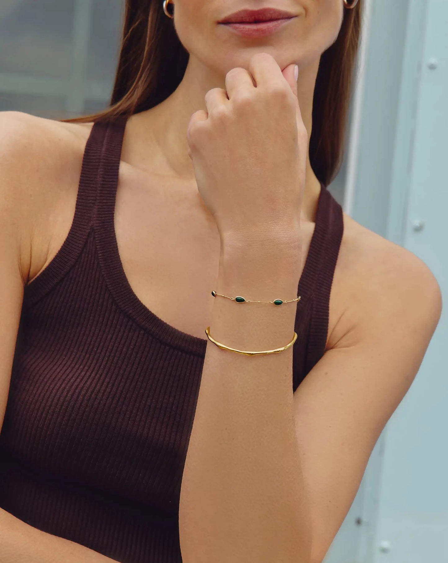 Magma Gemstone & Molten Cuff Bracelet Set | 18ct Gold Vermeil / 18ct Gold Plated Bracelets Missoma