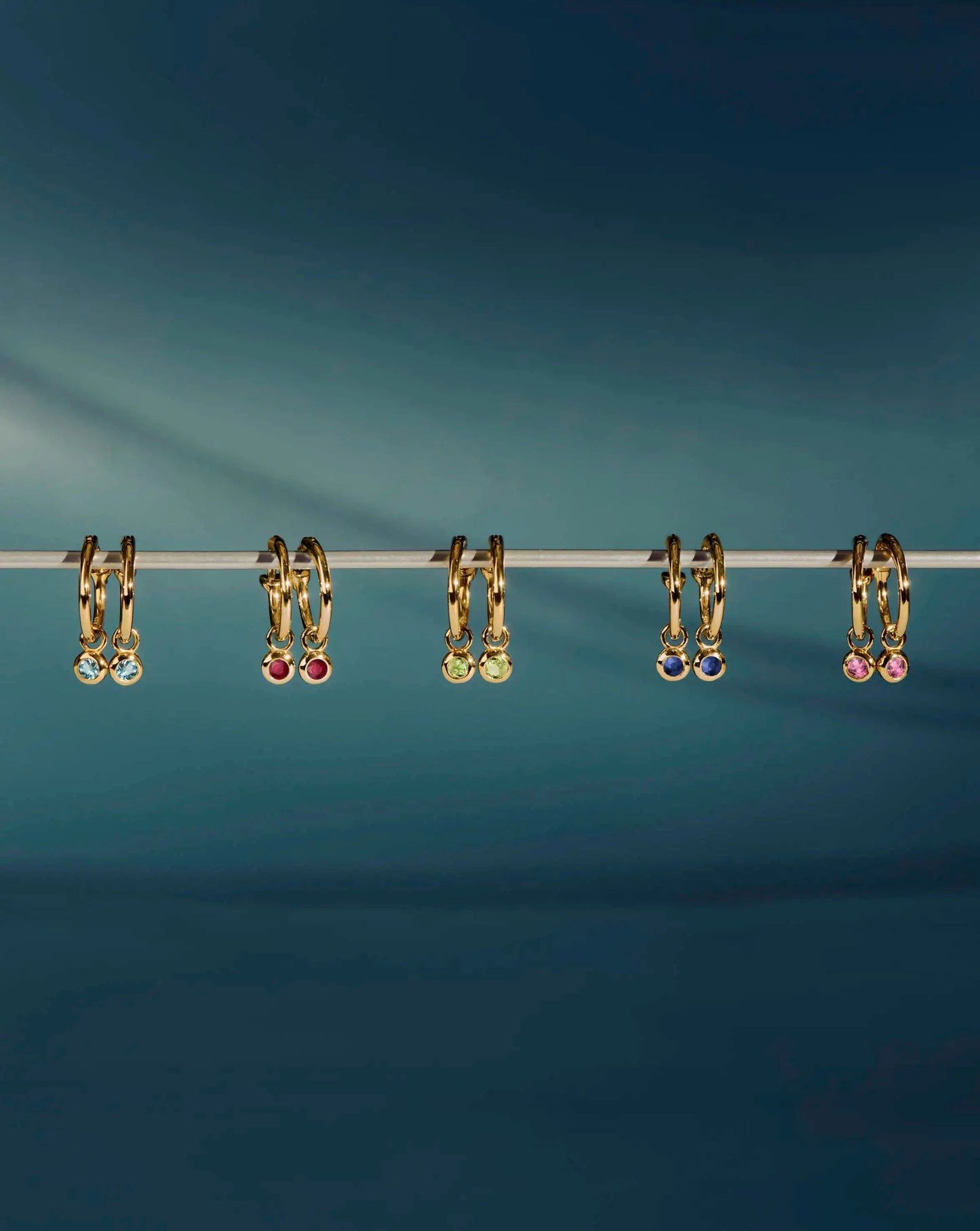 March Birthstone Mini Charm Hoop Earrings | 18ct Gold Vermeil/Milky Aquamarine Earrings Missoma