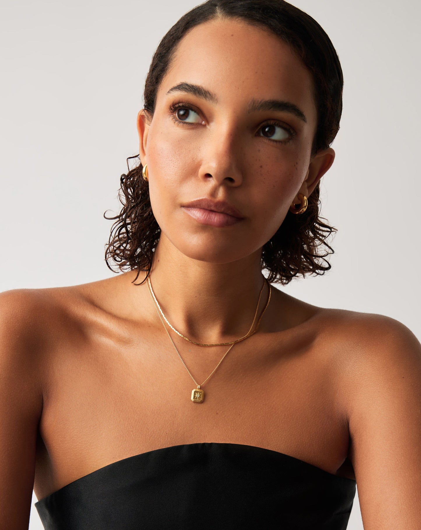 March Birthstone Pendant Necklace | 18ct Gold Vermeil/Dyed Aqua Chalcedony Necklaces Missoma