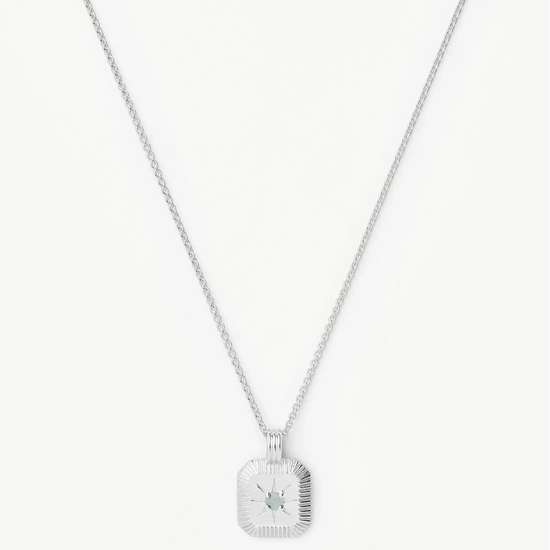 March Birthstone Pendant Necklace | Dyed Aqua Chalcedony/March Necklaces Missoma